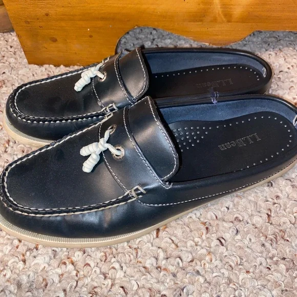 L.L. Bean Black Mules with White Accents - Picture 6 of 6